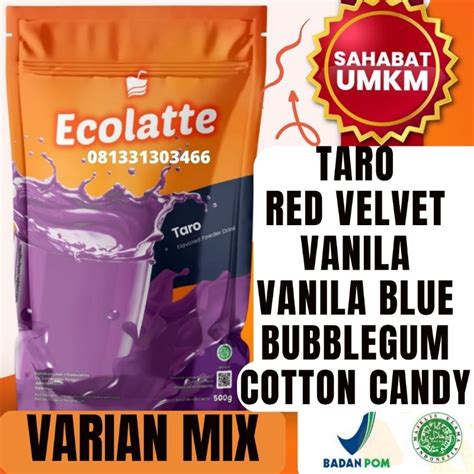 Jual ECOLATTE 1KG Bubuk Minuman Cappucino Powder Drink Taro Red Velvet