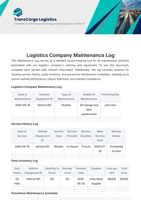 material log template  edit