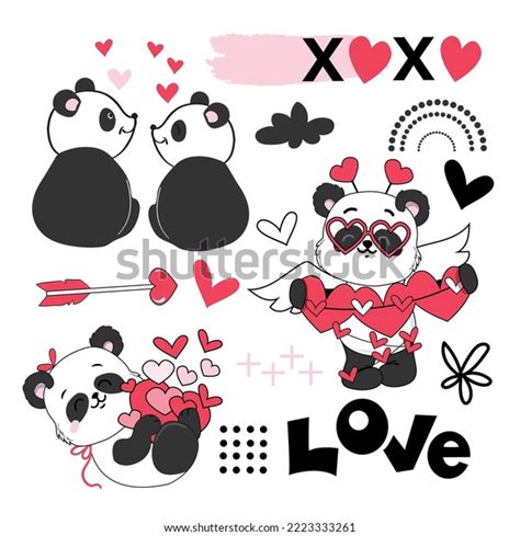 Draw Cute Panda Set Kawaii Style Stock Vector (Royalty Free) 2223333261 | Shutterstock