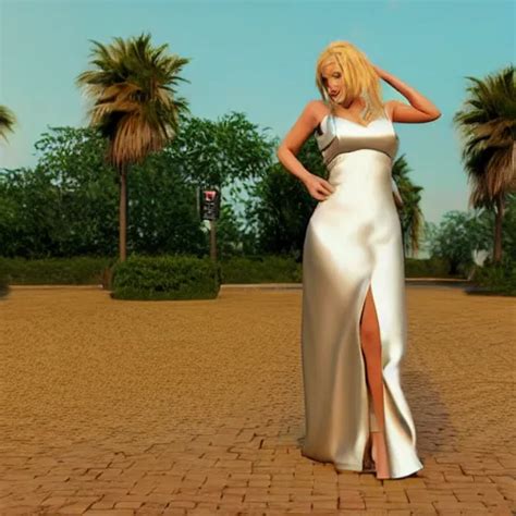 Lady With Blonde Hair In A Satin Dress Unreal Engine Stable Diffusion OpenArt