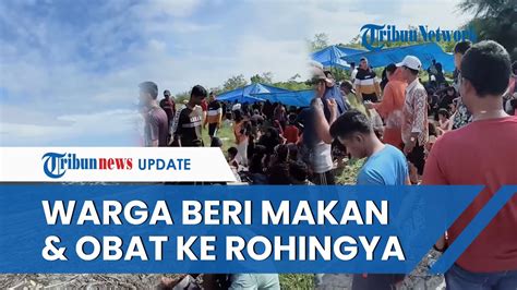 Ratusan Pengungsi Rohingya Mendarat Di Langkat Warga Beri Bantuan