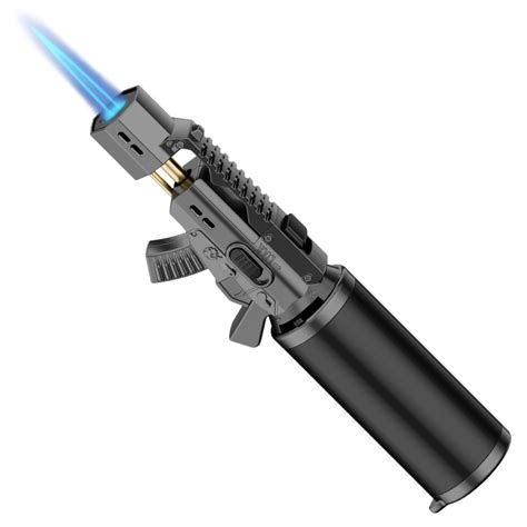 Windproof Blue Flame Gun Isqueiro Bloqueio De Seguran A Multifuncional