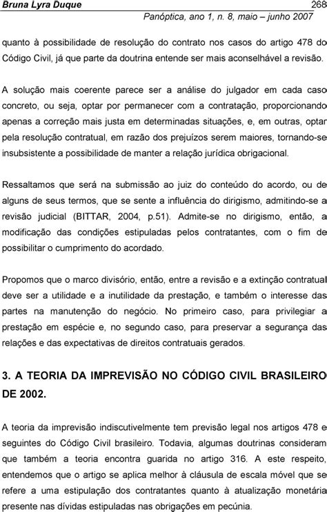 A REVISÃO DOS CONTRATOS E A TEORIA DA IMPREVISÃO UMA RELEITURA DO