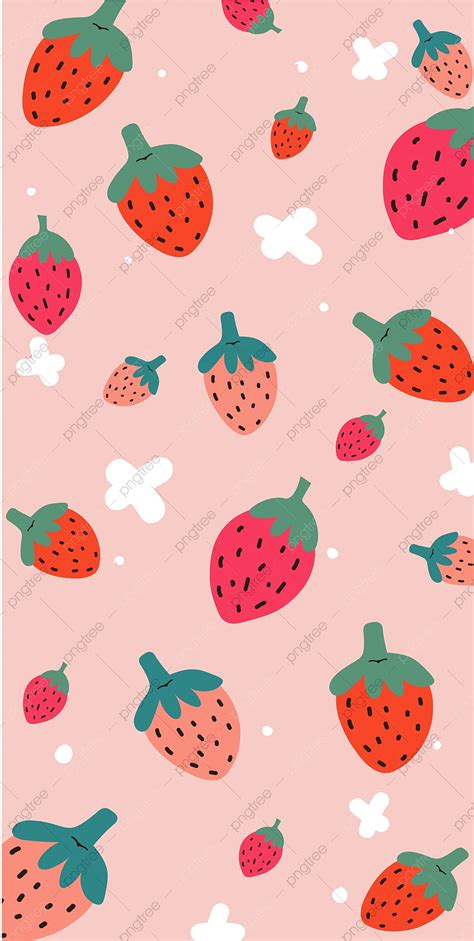 Cute Strawberry Pattern Phone Background Mobile Cute Pattern