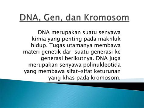 Dna Gen Dan Kromosom PPT