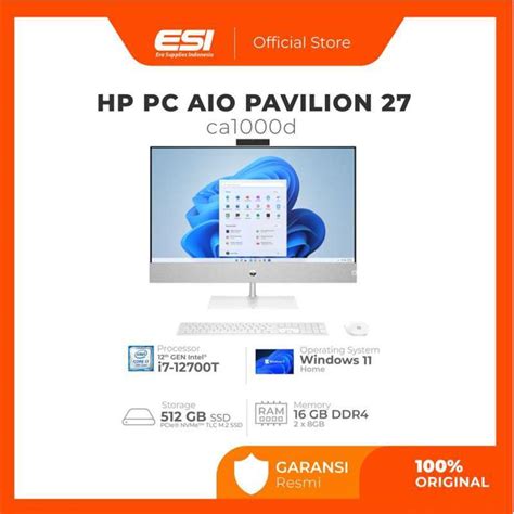 Jual Hp Pc Aio Pavilion 27 Ca1000d I7 12700t16gb 512gb Ssd Mx450 Win11