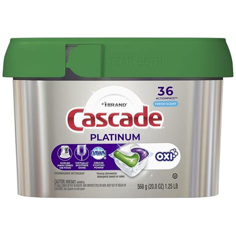 Cascade Platinum + Oxi Dishwasher Pods, Dishwasher Detergent, Dish ...