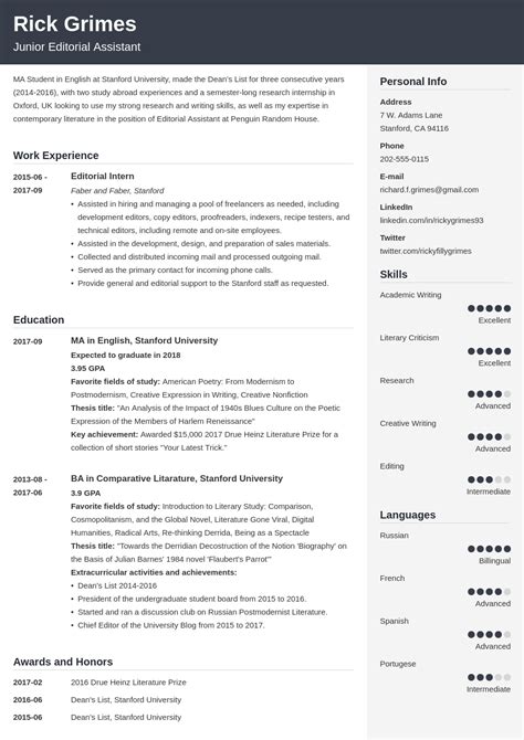 Student Resume Examples And Templates For 2025