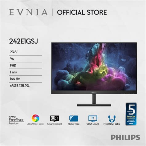 Philips 242E1GSJ 24 Full HD 144Hz 1ms Gaming Monitor AMD FreeSync