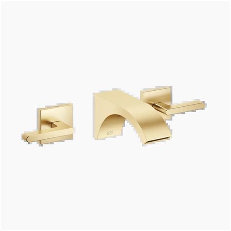 Cyo Brushed Durabrass Kt Gold Washbasin Faucets Wall Mounted Three