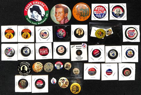 Lot Detail Lot Of Vintage Americana Political Pins Buttons