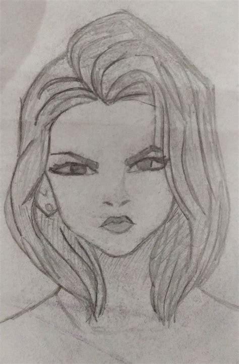 Angry Face Girl Drawing