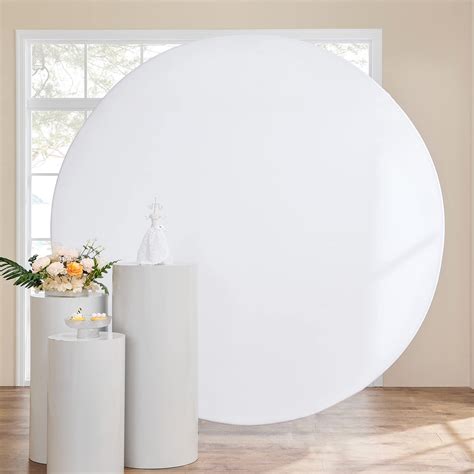 7.5ft White Round Backdrop Covers Arch Circle Background Cover for Birthday Party Wedding Baby ...