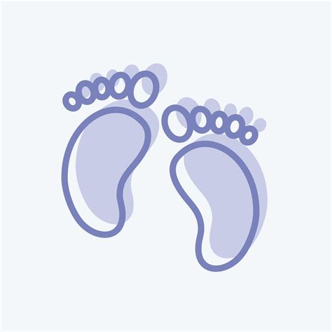 Icon Baby Feet Suitable For Baby Symbol Two Tone Style Simple Design