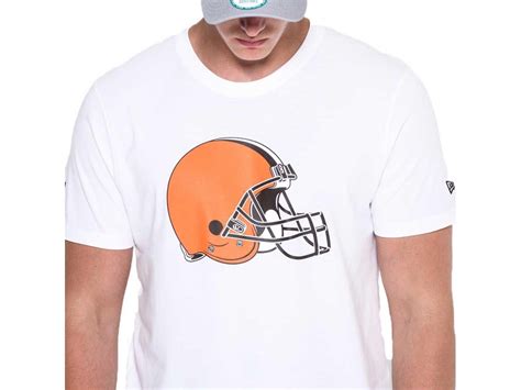 T Shirt Para Homem NEW ERA Cleveland Browns Logo Branco Para Futebol