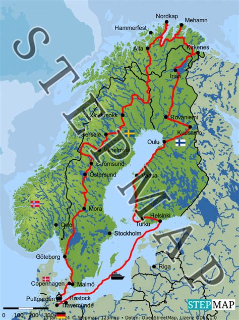 Stepmap Nordkap Vt Landkarte F R Skandinavien