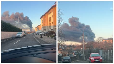 Incendiu Puternic Pe Calea Baciului Cluj Napoca Arde Depozitul Kazan