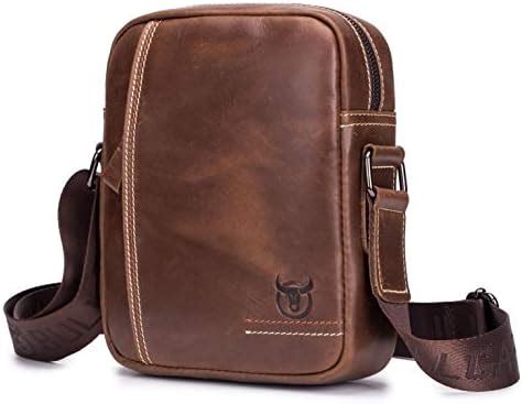 Bullcaptain Herren Leder Tasche Handgelenktasche Schultertaschen