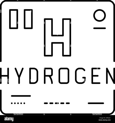 Periodic Table Element Hydrogen Line Icon Vector Illustration Stock