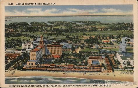 Aerial View of Miami Beach Florida Postcard