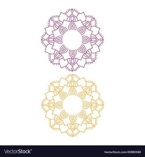 Luxury Colorful Mandalas Isolated On White Vector Image