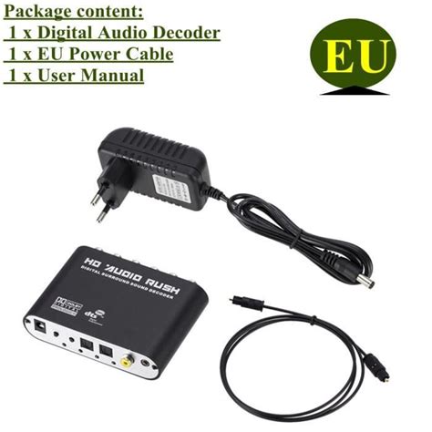 Branchement De L Ue D Codeur Audio Spdif Coaxial Vers Rca Dts Ac