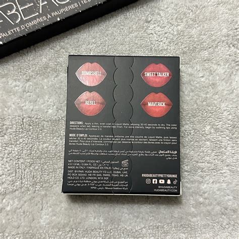 Huda Beauty 2023 Pretty Grunge Lip Quad Holiday Limited Edition 7 6ml