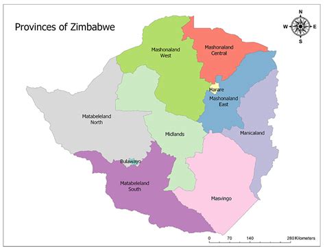 Map Of Zimbabwe Provinces