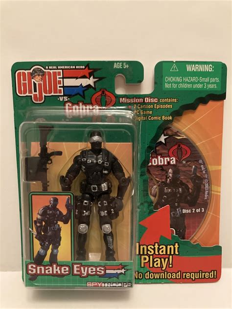 Hasbro Gi Joe Vs Cobra Spy Troops Snake Eyes Figure Wmission Disc Ebay