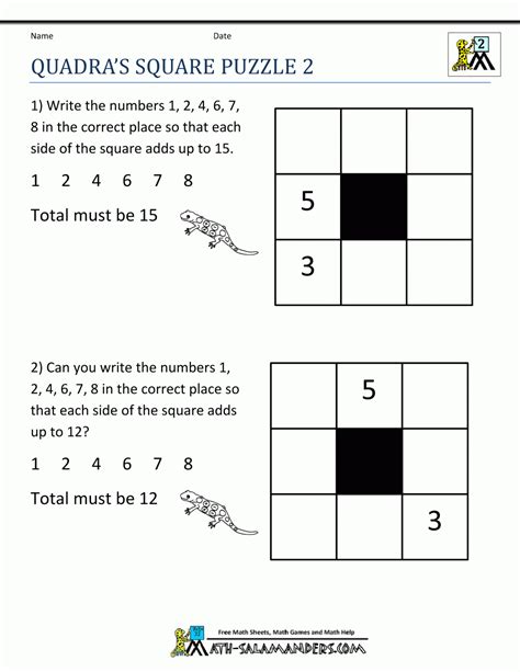 Grade 2 Puzzles Printable