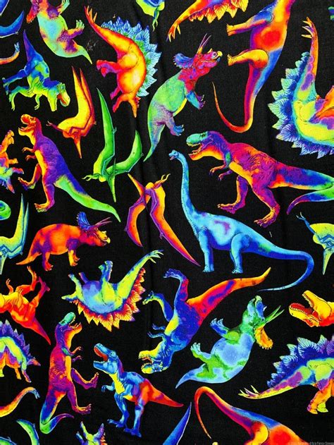 Dinosaur Fabric By The Yard C1211 Dino Adventure Dino Fabric Bright Rainbow Dinosaurs In 2022