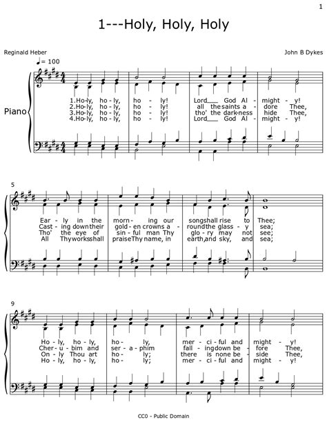 1---Holy, Holy, Holy - Sheet music for Piano