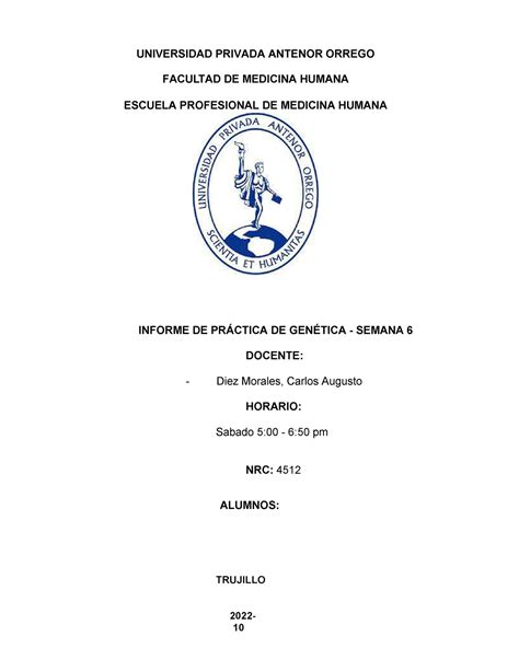 Informe Genetica Final Universidad Privada Antenor Orrego