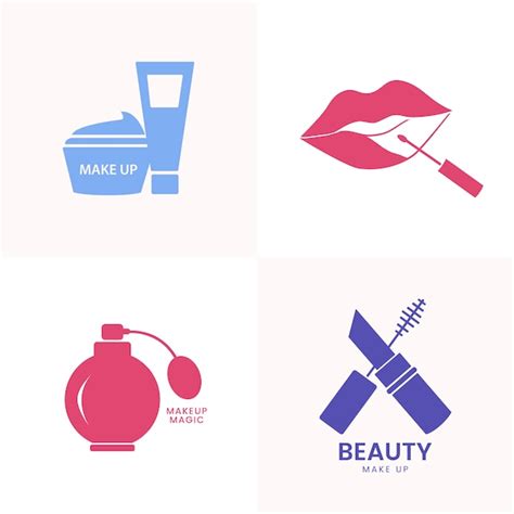 Conjunto de iconos de cosméticos de belleza Vector Gratis