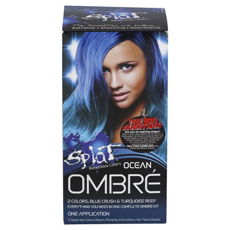 Splat Blue Ombre Semi Permanent Hair Dye Kit In Ombre Ocean