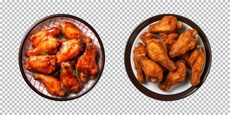 Premium PSD Collection Plate Of Chicken Wings Isolated On A