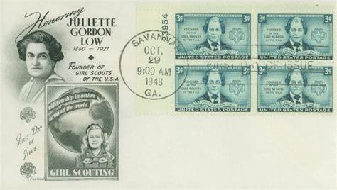 974 Fdc 1948 3c Juliette Low Mystic Stamp Company