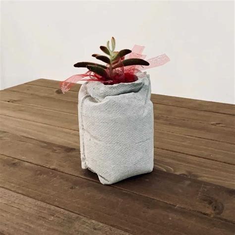 Diy Burlap Bag Concrete Planter Concrete Crafts Cement Crafts Diy