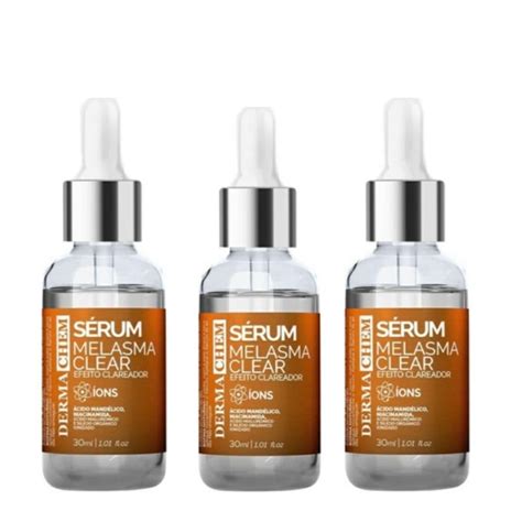 Kit 3 Serum Melasma Clear Efeito Clareador Dermachem Produto Original Shopee Brasil