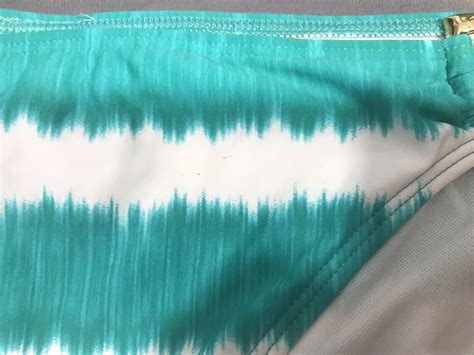 Ralph Lauren Bikini Bottoms Size White Aqua Striped Side Metal Nwt