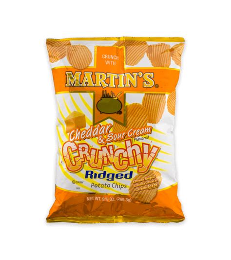 Martins Crunchy Ridged Potato Chips Cheddar And Sour Cream Flavored