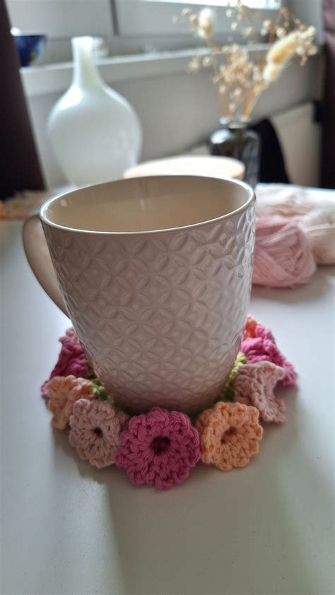 Crochet Flower Coaster Set - Etsy