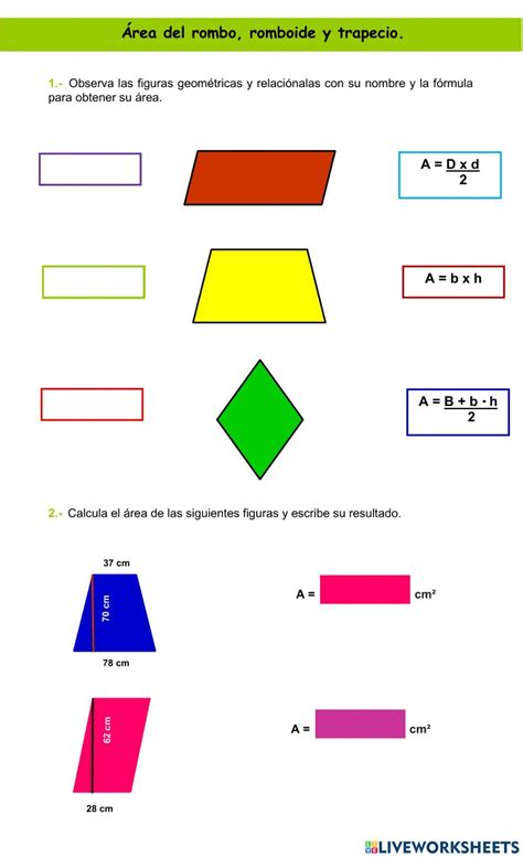 Ficha Online De Área De Las Figuras Geométricas Para 6to Primaria