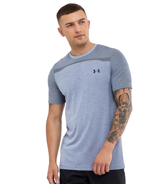 Under Armour Mens Seamless T Shirt Blue Life Style Sports Ie