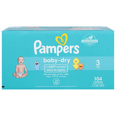 Pampers Diapers, Sesame Street, Size 3 (16 28 Lb) 104 Ea | Baby Food ...