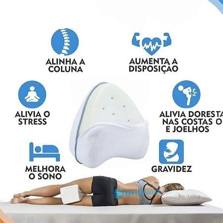 Travesseiro Pernas Ortop Dico Almofada Apoio Joelho Dormir Conforto