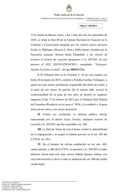 Pdf Poder Judicial De La Nación Pensamiento Penal · 2296807 Correspondiente A La Cuenta N