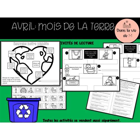 Bundle Le jour de la Terre activités imprimables