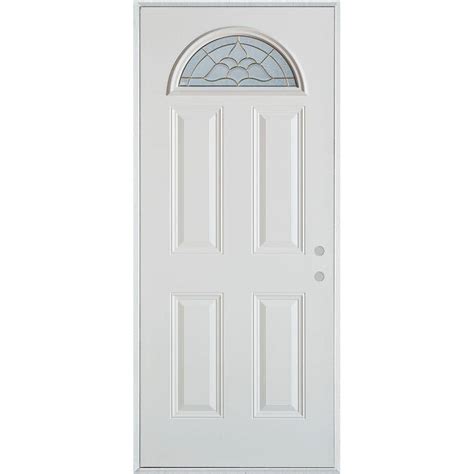 Stanley Doors 32 In X 80 In Traditional Brass Fan Lite 4 Panel