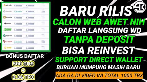 BARU RILIS FREE MINING TRX TERBARU BONUS DAFTAR 50 TRX ATAU SETARA